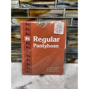 Vintage Food Lion Hose Pantyhose Petite Medium Beige USA Made 1990s